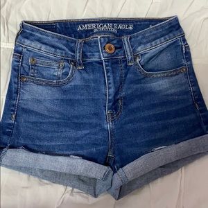 American Eagle Hi-Rise Shortie Jean Shorts